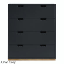 Load image into Gallery viewer, Snö byrå med fyra lådor i mörkgrått
